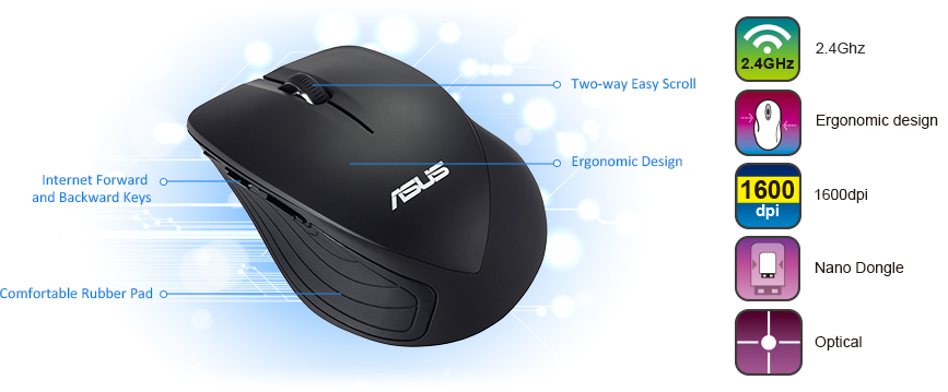 ASUS WT465 mouse Office Right-hand RF Wireless Optical 1600 DPI - Image 3