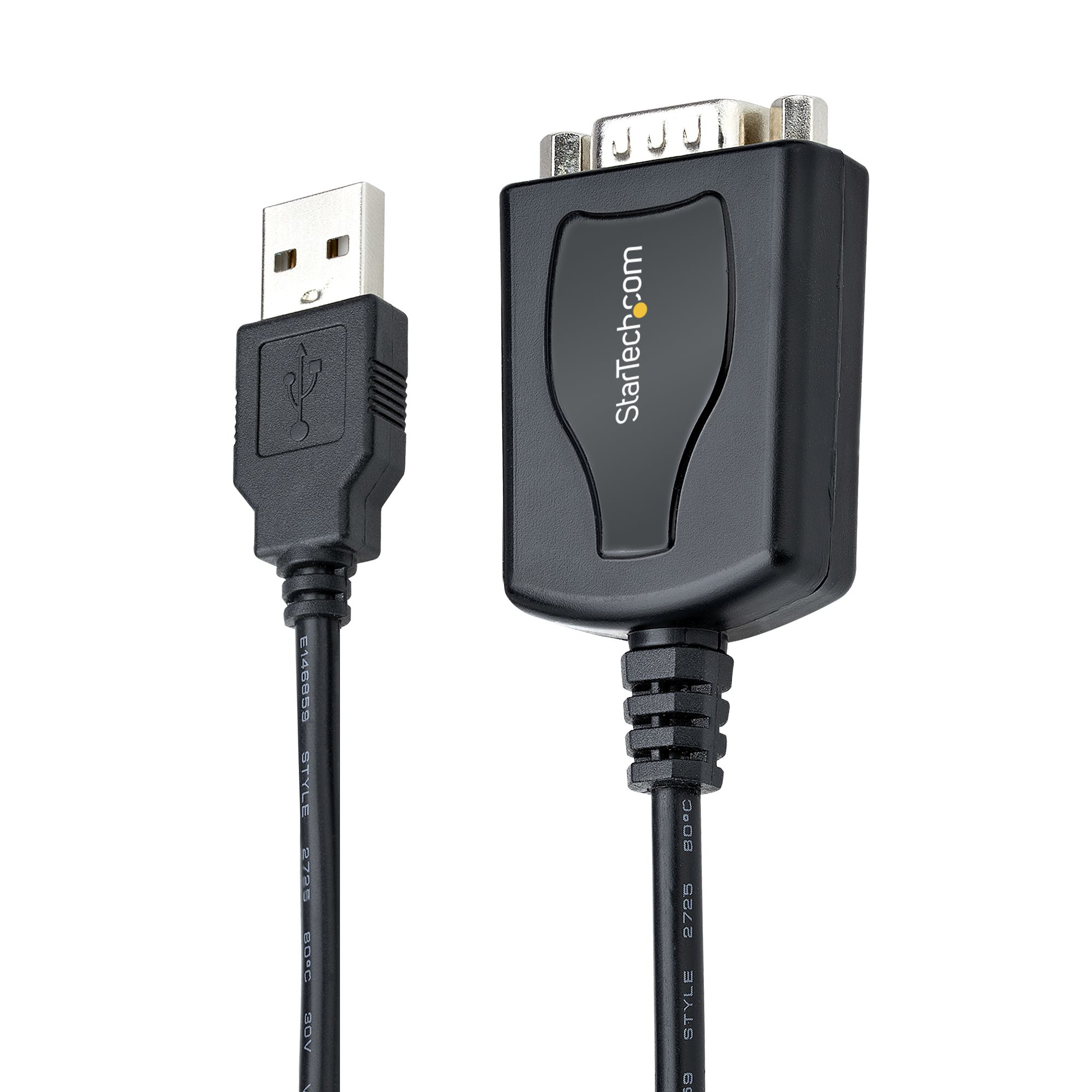 StarTech.com 3ft (1m) USB to Serial Cable with COM Port Retention, DB9 Male RS232 to USB Converter, USB to Serial Adapte - Image 2