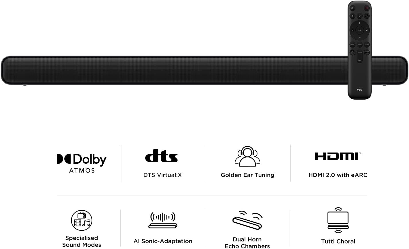 TCL S45H 2.0ch Pro A-i-O Deep Bass S/bar Black 2.0 channels 50 W - Image 2