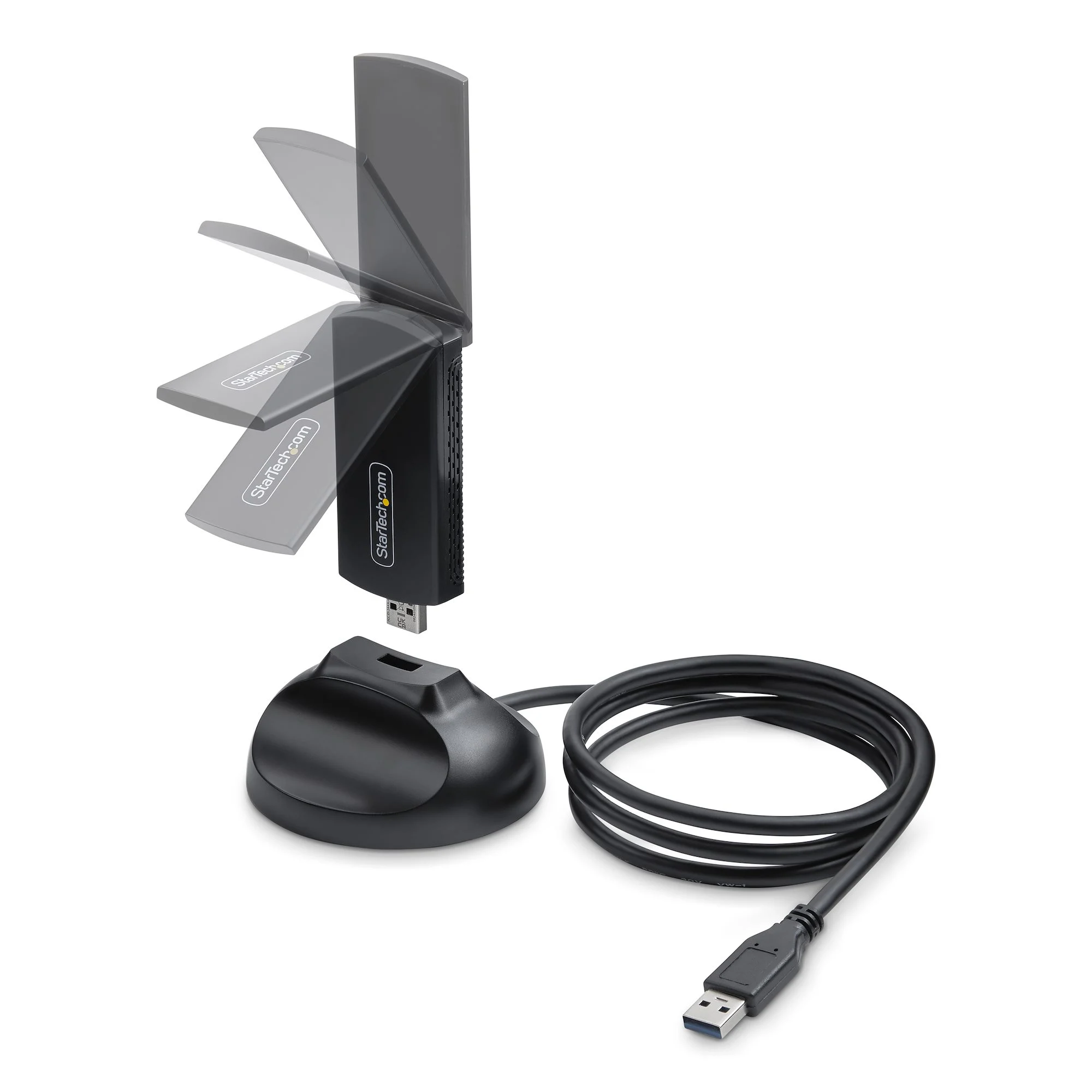 StarTech.com Wi-Fi 6E USB Adapter/Dongle, For Desktop/Laptop PC, Wireless NIC w/Foldable Antenna, WiFi Adapter Supports - Image 2
