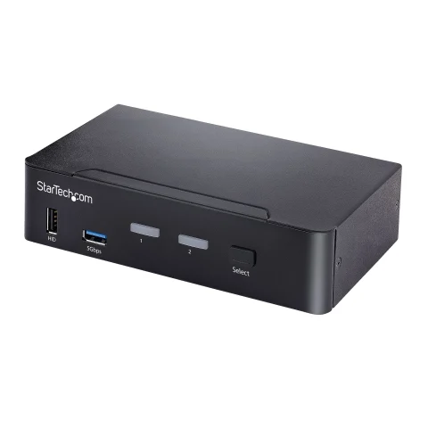 StarTech.com 2-Port USB-C KVM Switch, Single 4K 60Hz DisplayPort Monitor, 3.5mm Audio, 6x USB Hub Ports, Hot Key Switchi