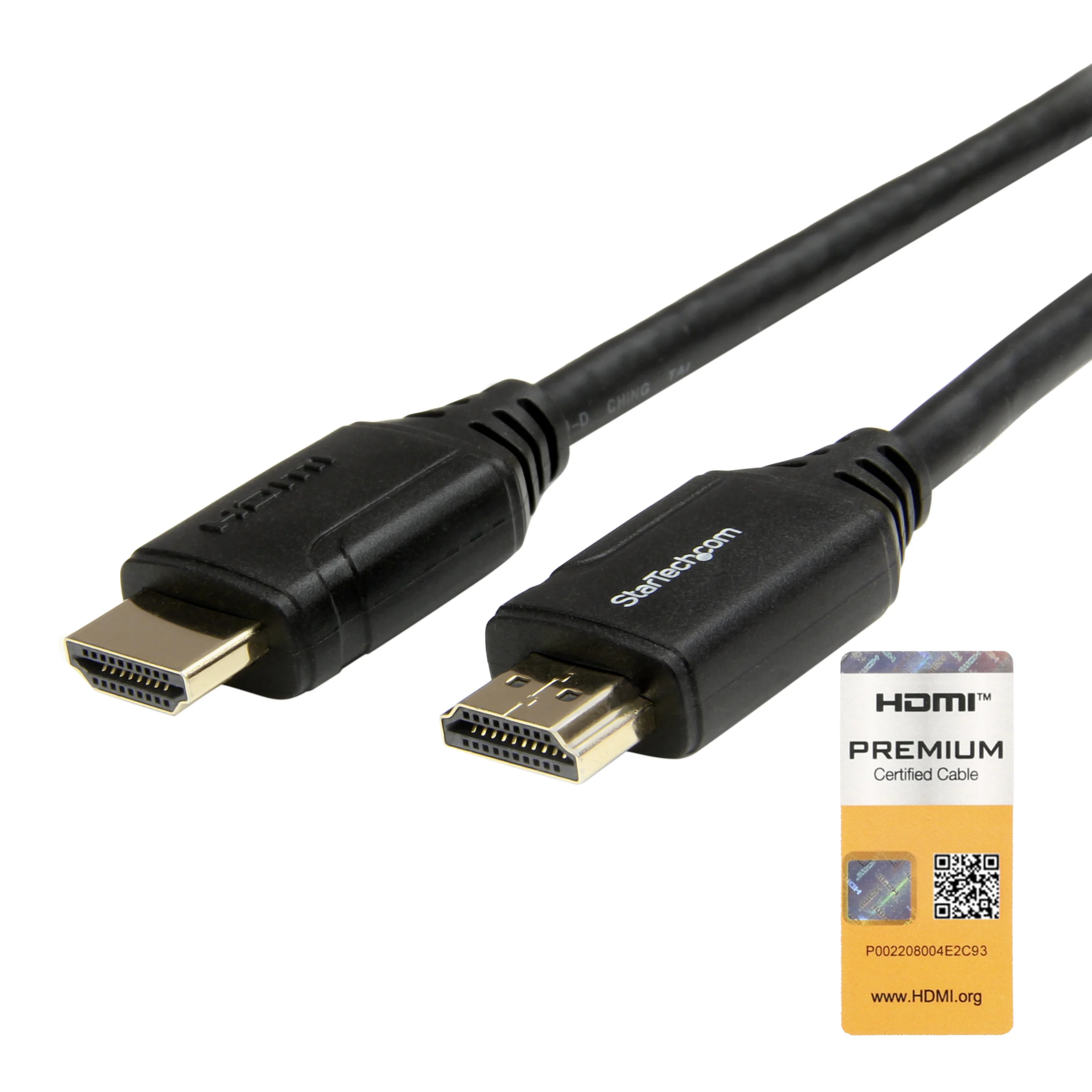 StarTech.com 3ft (1m) Premium Certified HDMI 2.0 Cable with Ethernet - High Speed Ultra HD 4K 60Hz HDMI Cable HDR10 - HD