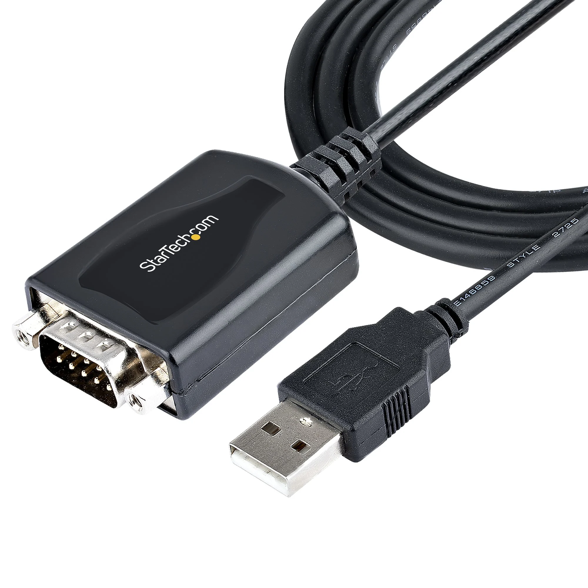 StarTech.com 3ft (1m) USB to Serial Cable with COM Port Retention, DB9 Male RS232 to USB Converter, USB to Serial Adapte
