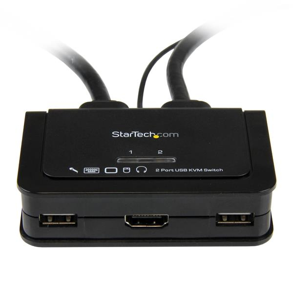 StarTech.com 2 Port USB HDMI Cable KVM Switch with Audio and Remote Switch – USB Powered - Image 2