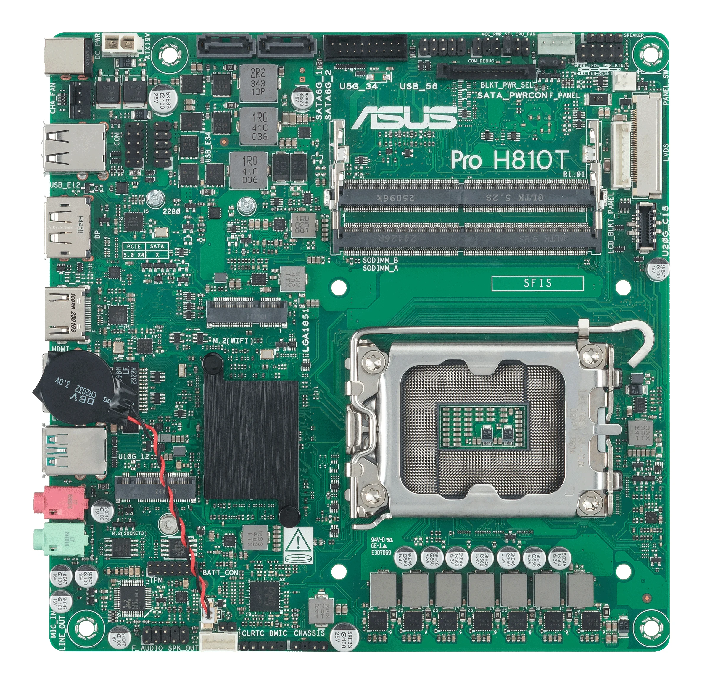 ASUS Pro H810T-CSM Intel H810 LGA 1851 (Socket V1) Thin Mini ITX