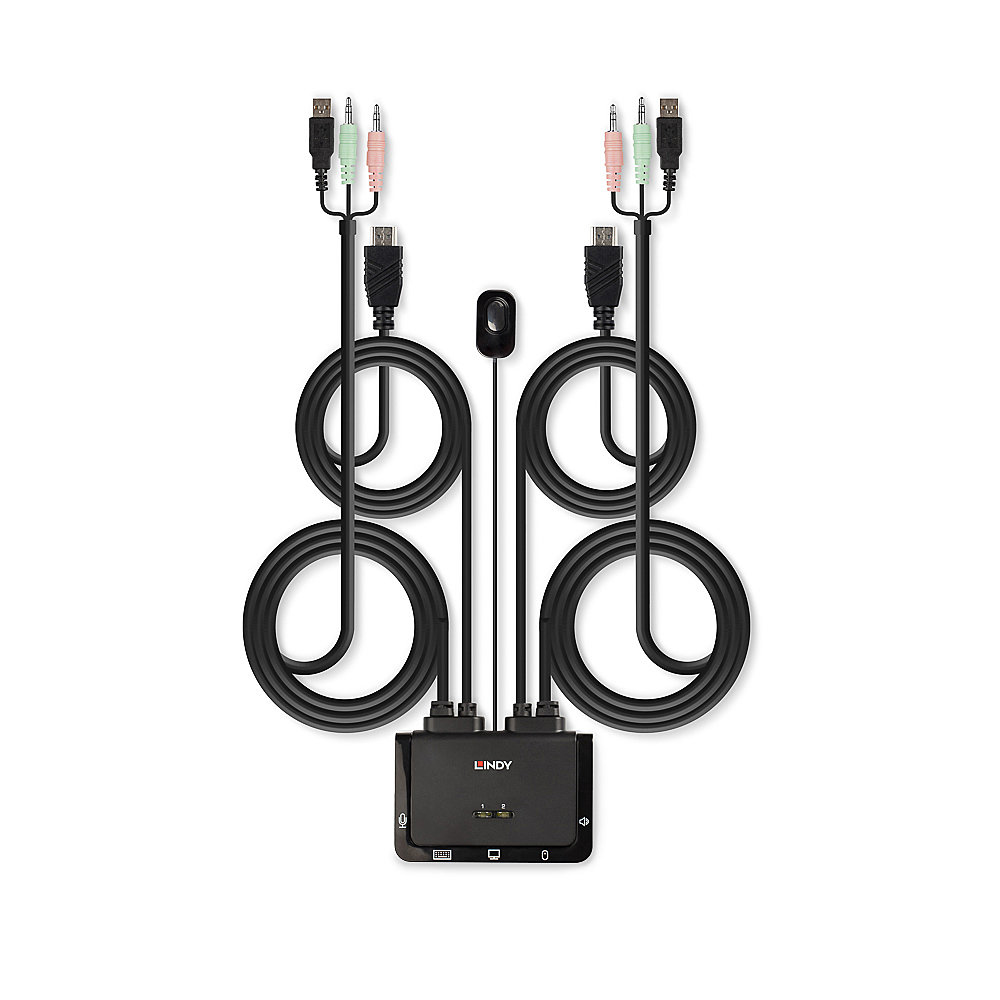 Lindy 2 Port HDMI 4K30, USB 2.0 and Audio Cable KVM Switch - Image 3