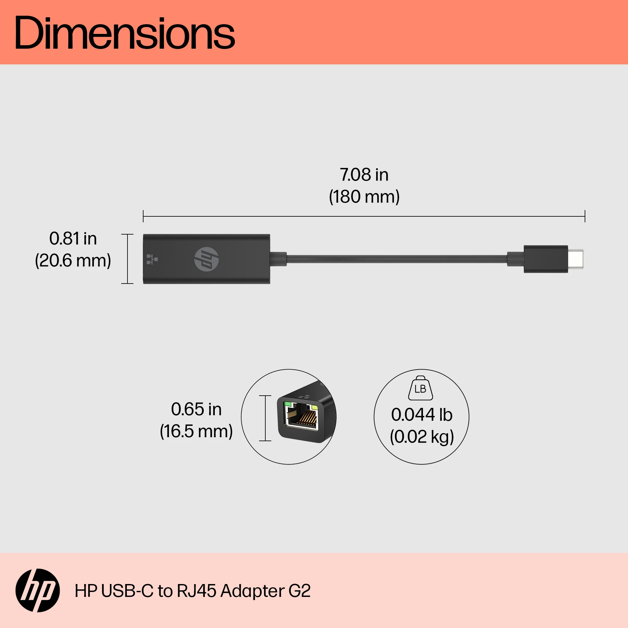 HP USB-C to RJ45 Adapter G2 - Image 3