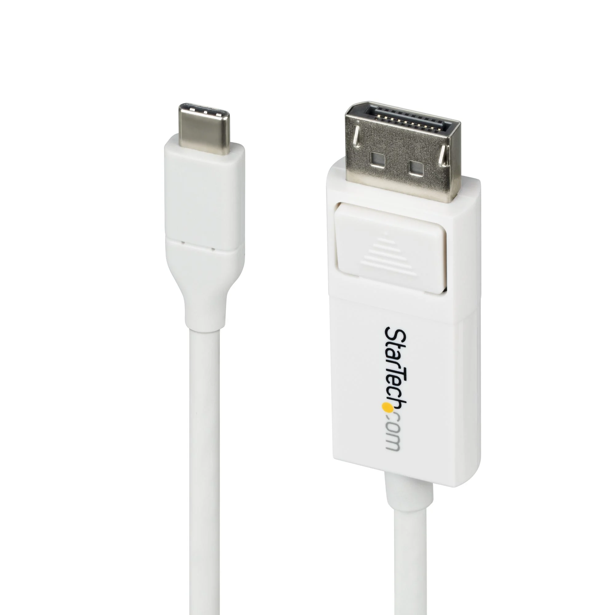 StarTech.com 6ft (2m) USB-C to DisplayPort 1.2 Cable, Bidirectional, 4K 60Hz, White Video Adapter Cord for Apple MacBook