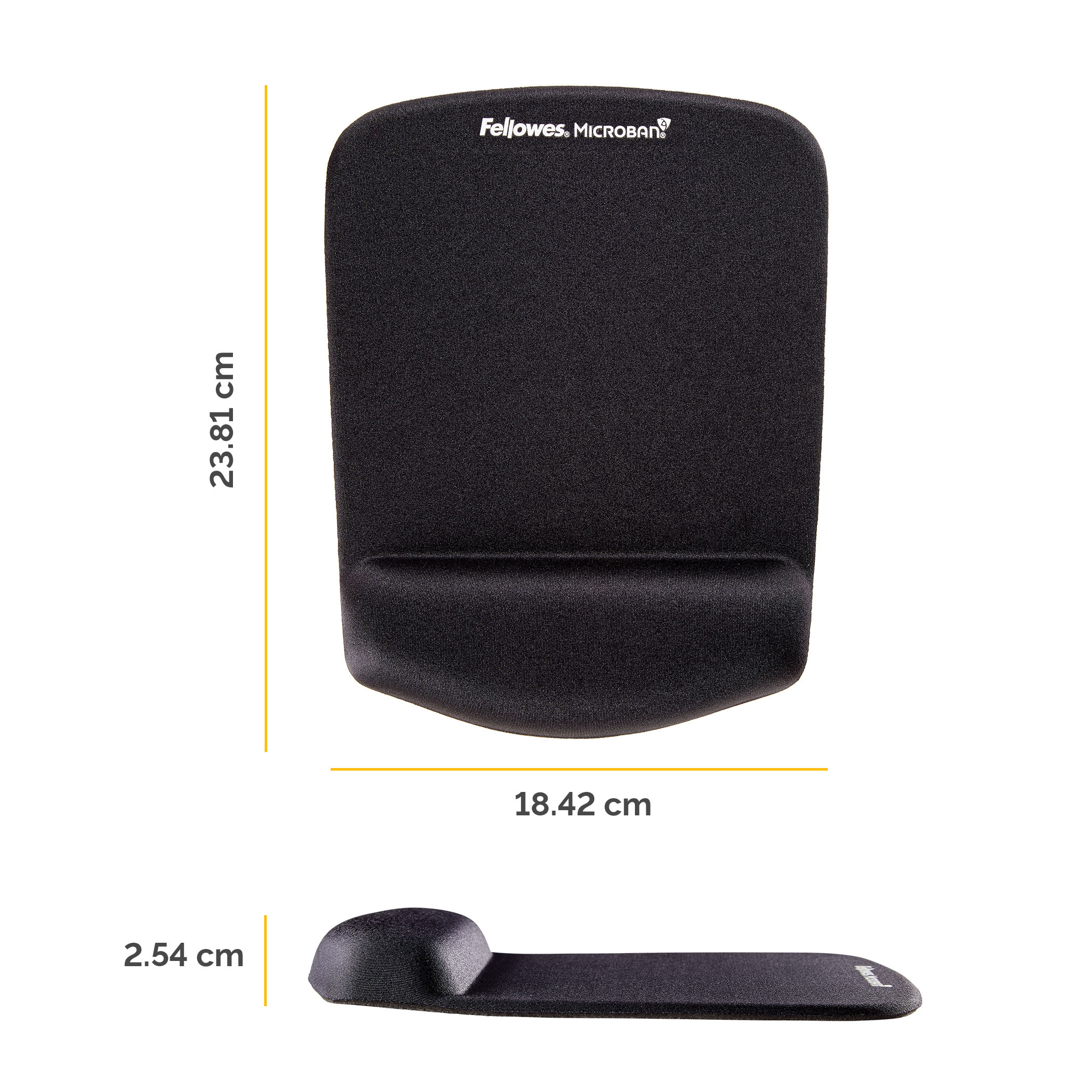 Fellowes Mouse Mat Wrist Support - PlushTouch Mouse Pad with Non Slip Rubber Base & Antibacterial Protection - Ergonomic - Image 2