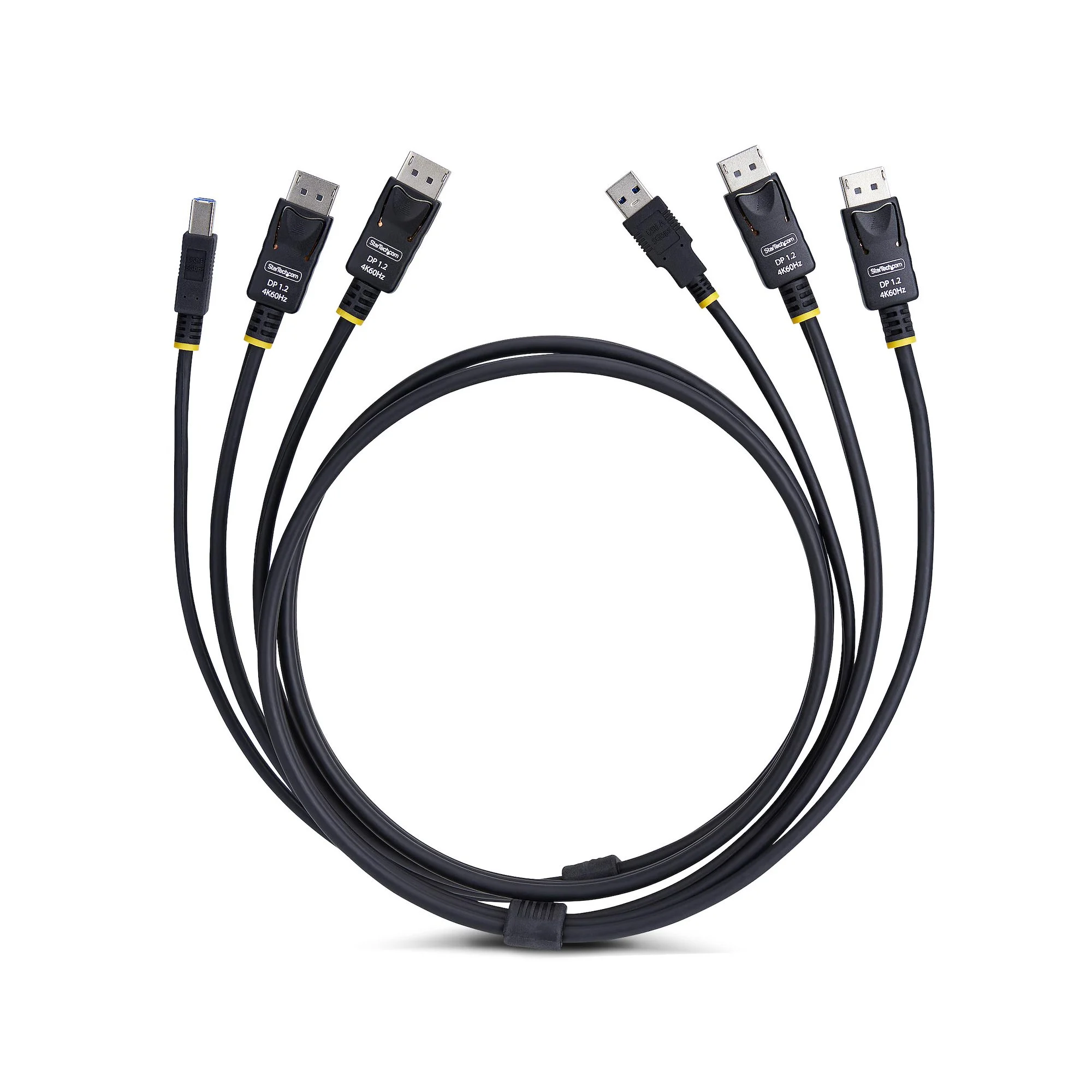 StarTech.com 6ft (1.8m) Dual-DisplayPort and USB 5Gbps KVM Cable, 4K 60Hz, Universally Compatible DP 1.2/USB 3.0 Combo C - Image 2