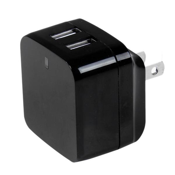 StarTech.com Dual-Port USB Wall Charger - International Travel - 17W/3.4A - Black - Image 2