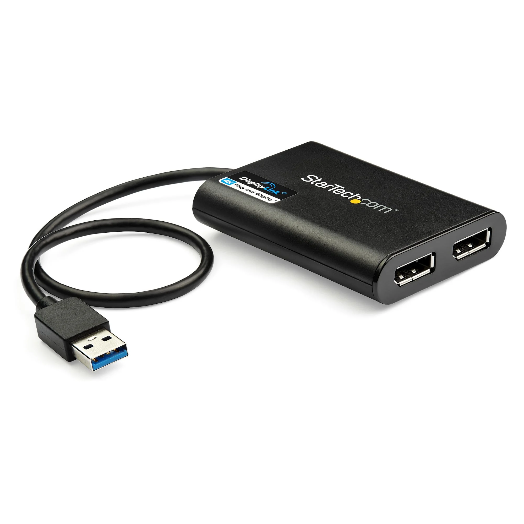 StarTech.com USB 3.0 to Dual DisplayPort Adapter, 4K 60Hz, DisplayLink Certified, USB to Dual DP Display Adapter, Dual D