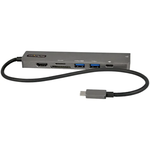 StarTech.com USB-C Multiport Adapter Hub, USB-C to 4K 60Hz HDMI, Gigabit Ethernet and 100W Laptop Charging for Macbook P