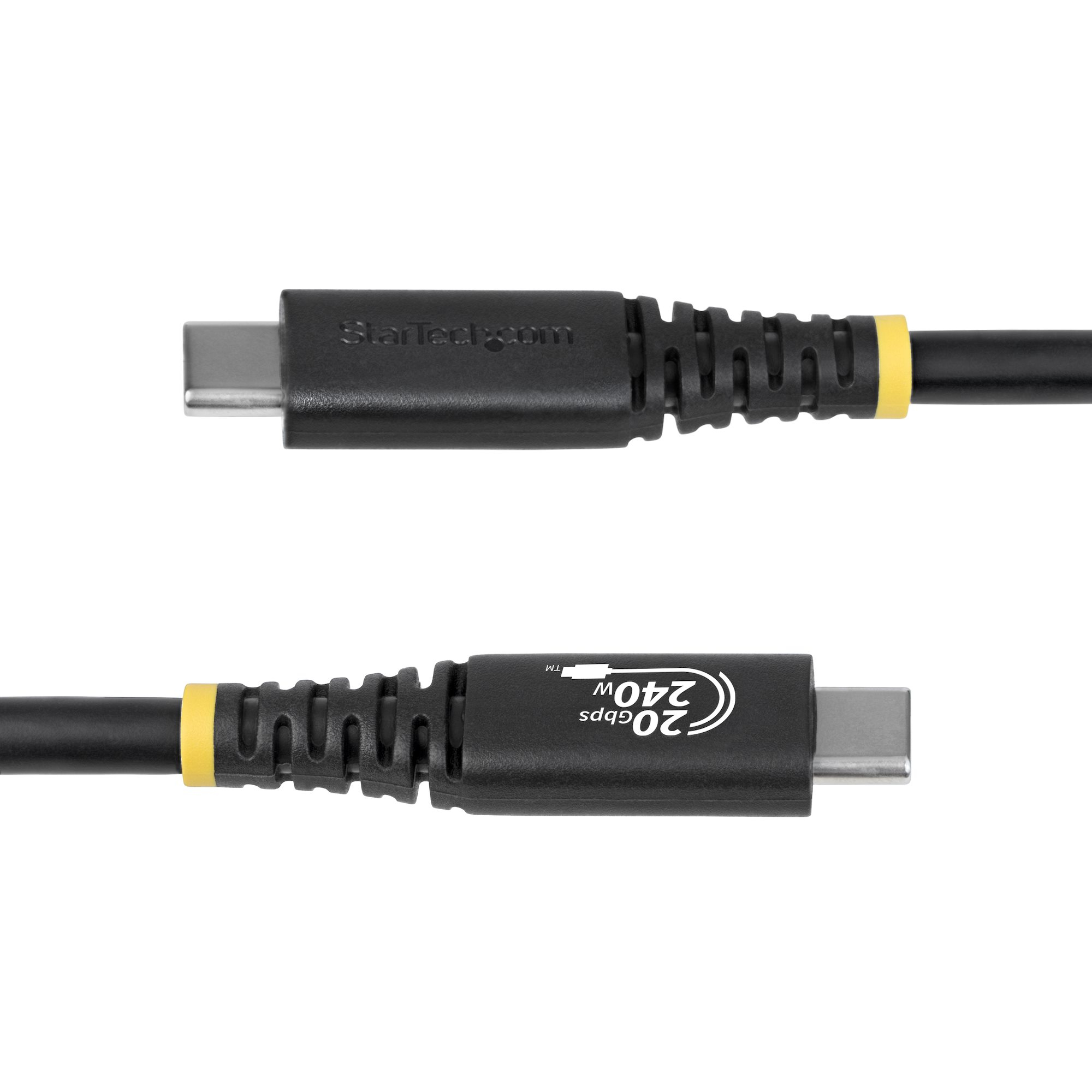 StarTech.com 2m (6ft) USB4 Cable, 20Gbps, USB-IF Certified USB-C Cable, 240W PD EPR, 4K 120Hz DP 2.1, TPE Jacket, Black - Image 3