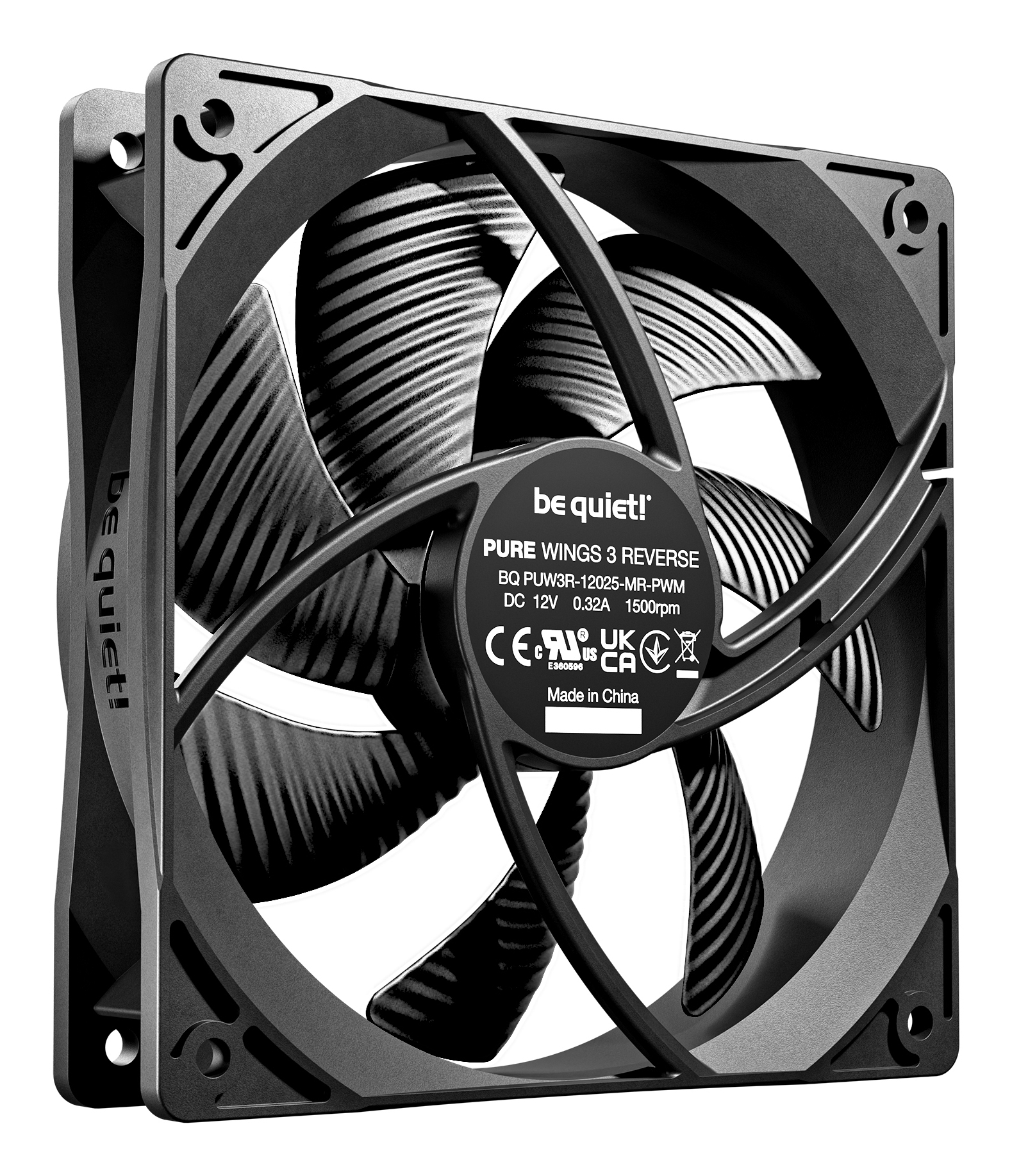 be quiet! Pure Wings 3 120mm | PWM Reverse Triple-Pack Computer case Fan 12 cm Black 3 pc(s) - Image 2