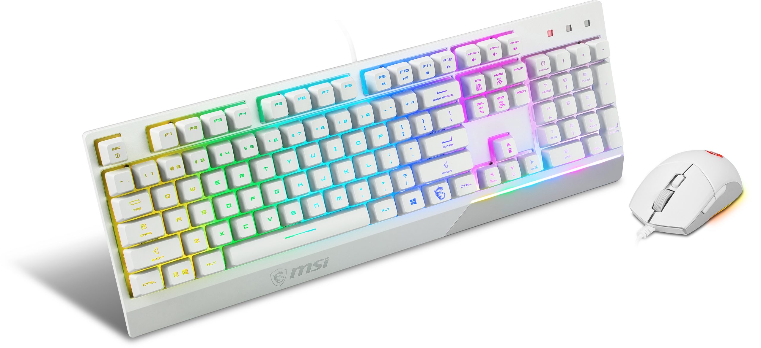 MSI VIGOR GK30 COMBO WHITE UK RGB MEMchanical Gaming Keyboard + Clutch GM11 WHITE Gaming Mouse ' UK Layout, 6-Zone RGB L - Image 2