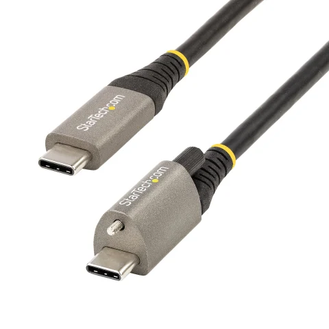 StarTech.com 3ft (1m) USB-C Cable, Top Screw Locking, USB 10Gbps, 100W (5A) Power Delivery, 8K 60Hz / 4K 144Hz DP Alt Mo