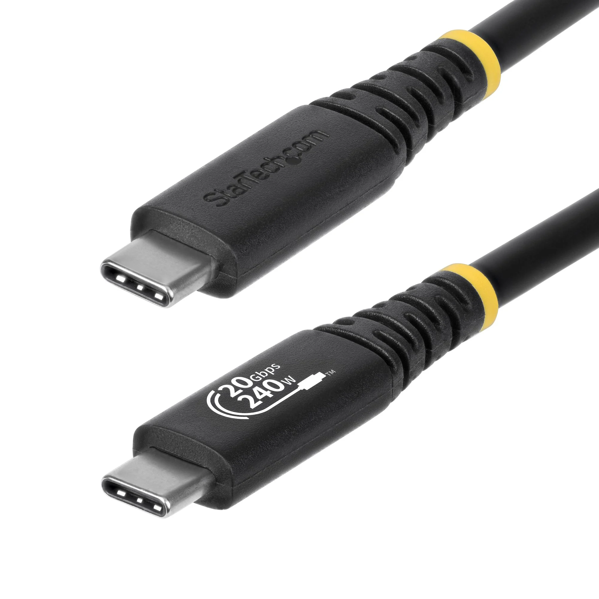 StarTech.com 2m (6ft) USB4 Cable, 20Gbps, USB-IF Certified USB-C Cable, 240W PD EPR, 4K 120Hz DP 2.1, TPE Jacket, Black