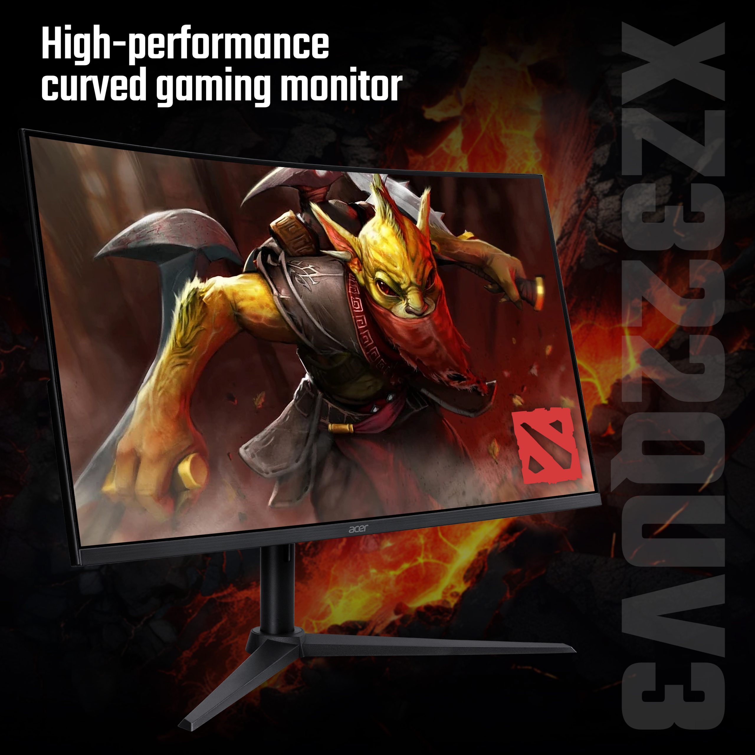 Acer NITRO XZ2 Nitro XZ322QUV3 curved gaming monitor - 31.5", 1500R, Quad HD, 180Hz, 1ms, FreeSync, DisplayHDR 400, HDMI - Image 2