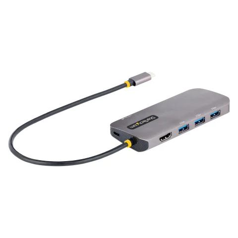 StarTech.com USB C Multiport Adapter, 4K 60Hz HDMI Video, 3 Port 5Gbps USB Hub, 100W Power Delivery Pass-Through, GbE, 1