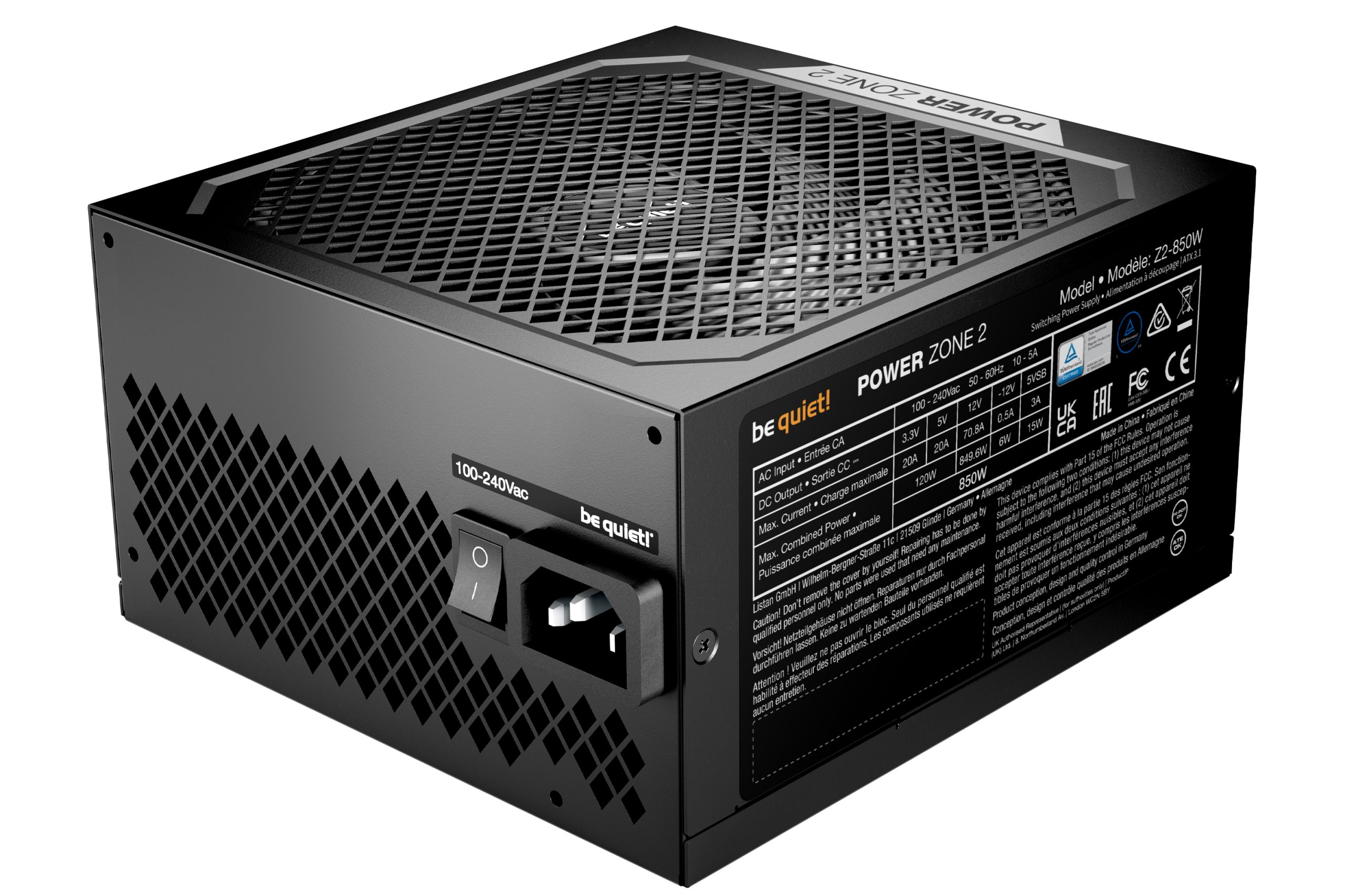 be quiet! POWER ZONE 2 850W power supply unit 20+4 pin ATX ATX Black - Image 3