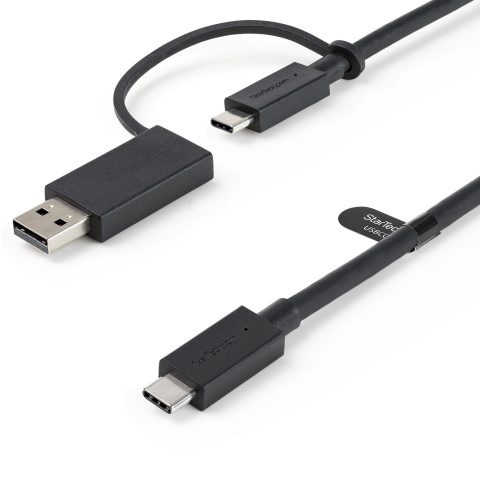 StarTech.com 3.3ft (1m) USB-C Cable with USB-A Adapter Dongle, USB 10Gbps/5Gbps, 100W (5A) PD, 8K 60Hz / 4K 144Hz DP Alt