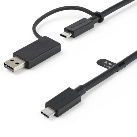 StarTech.com 3.3ft (1m) USB-C Cable with USB-A Adapter Dongle, USB 10Gbps/5Gbps, 100W (5A) PD, 8K 60Hz / 4K 144Hz DP Alt