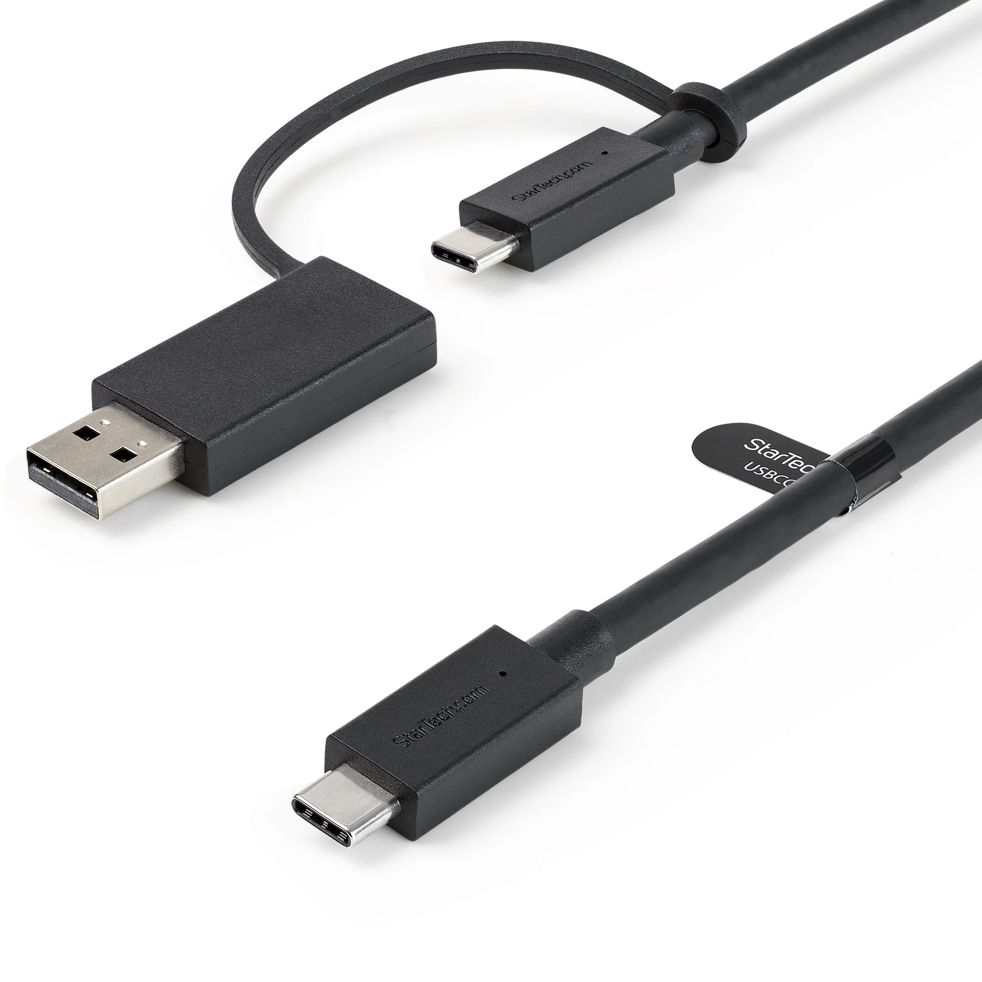 StarTech.com 3.3ft (1m) USB-C Cable with USB-A Adapter Dongle, USB 10Gbps/5Gbps, 100W (5A) PD, 8K 60Hz / 4K 144Hz DP Alt