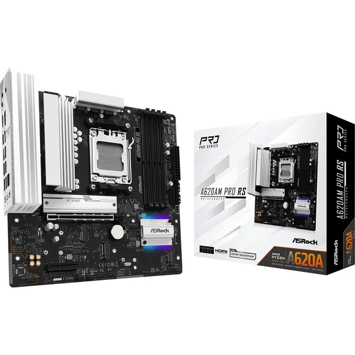 Asrock A620AM Pro RS AMD A620A Socket AM5 Micro ATX