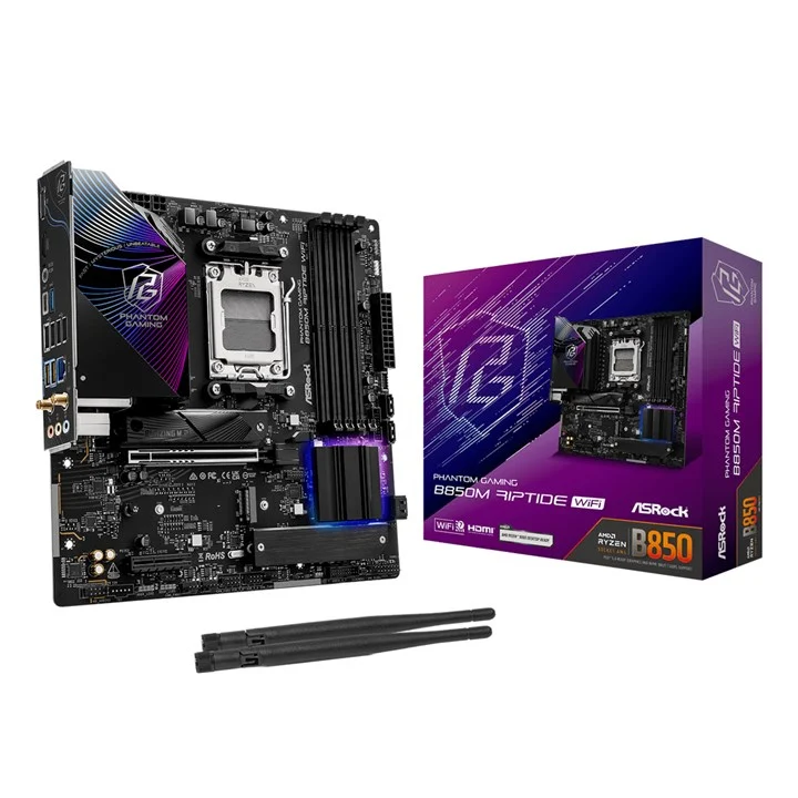 Asrock Phantom Gaming B850M Riptide WiFi AMD B850 Socket AM5 Micro ATX