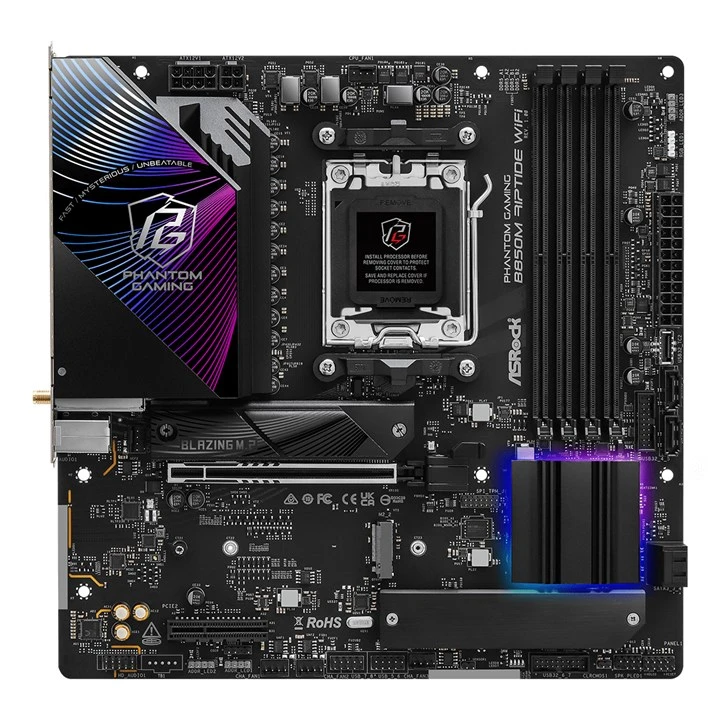 Asrock Phantom Gaming B850M Riptide WiFi AMD B850 Socket AM5 Micro ATX - Image 3