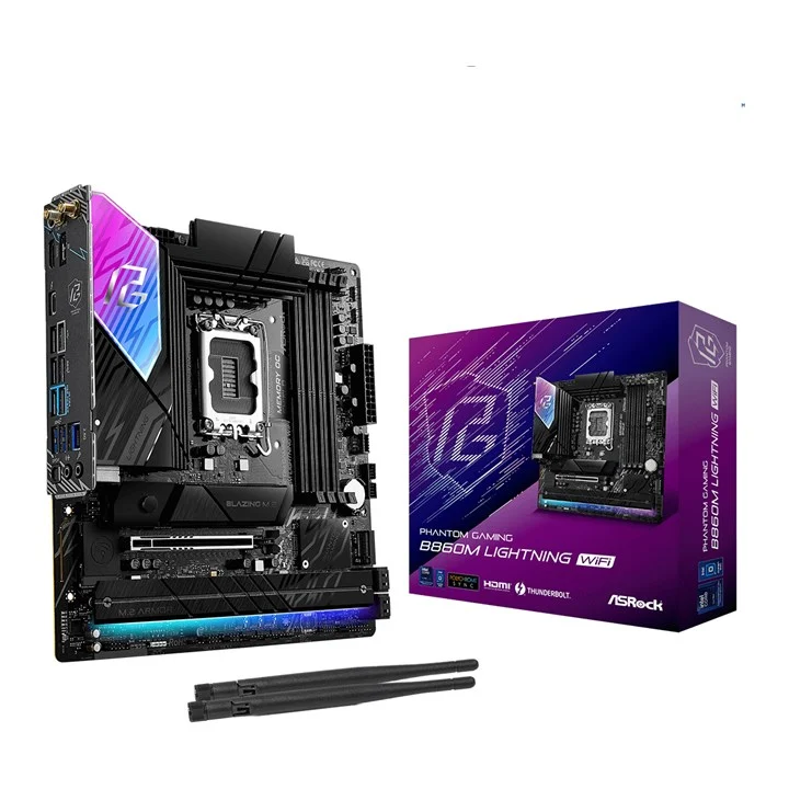 Asrock B860M Lightning WiFi Intel B860 LGA 1851 (Socket V1) Micro ATX