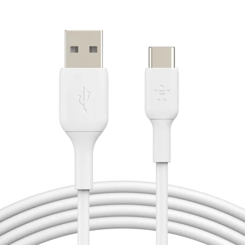 USB-A TO USB-C PVC WHITE 1M X2