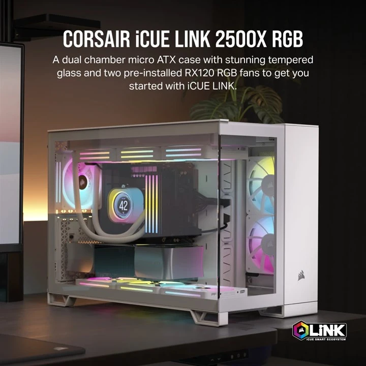 Corsair 2500X RGB Micro Tower White - Image 2