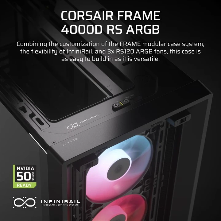Corsair FRAME 4000D RS ARGB Midi Tower Black - Image 3