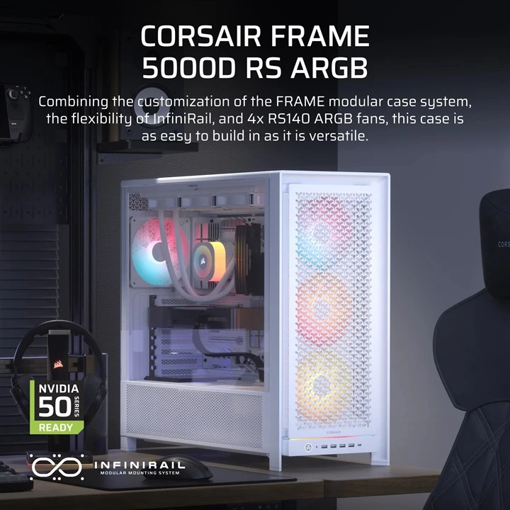 Corsair FRAME 5000D RS ARGB Midi Tower White - Image 3
