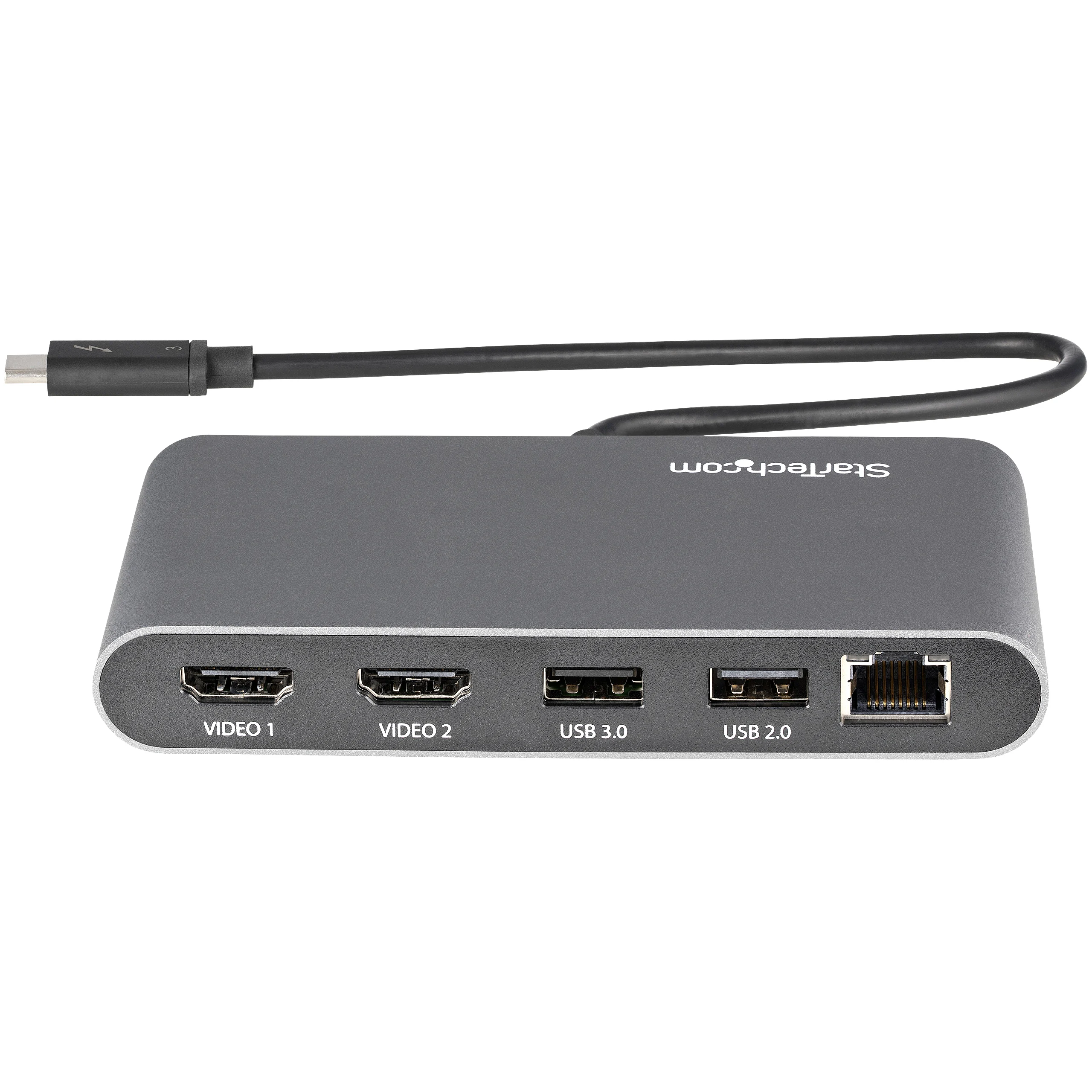 StarTech.com Dual-Monitor Thunderbolt Mini Dock, 4K 60Hz HDMI, Driverless Hub for Windows & Mac, Gigabit Ethernet, 1 x U - Image 3