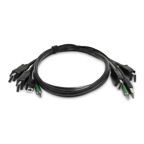 StarTech.com 6ft (1.8m) Dual-DisplayPort KVM Cable, 2x USB A to B, 3.5mm Audio, Universally Compatible Combo Cable for K