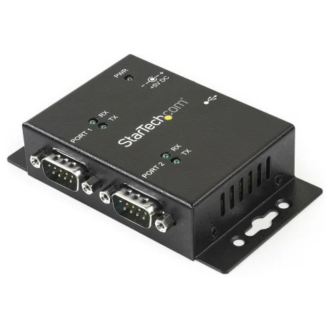 StarTech.com 2 Port Industrial Wall Mountable USB to Serial Adapter Hub with DIN Rail Clips - TAA