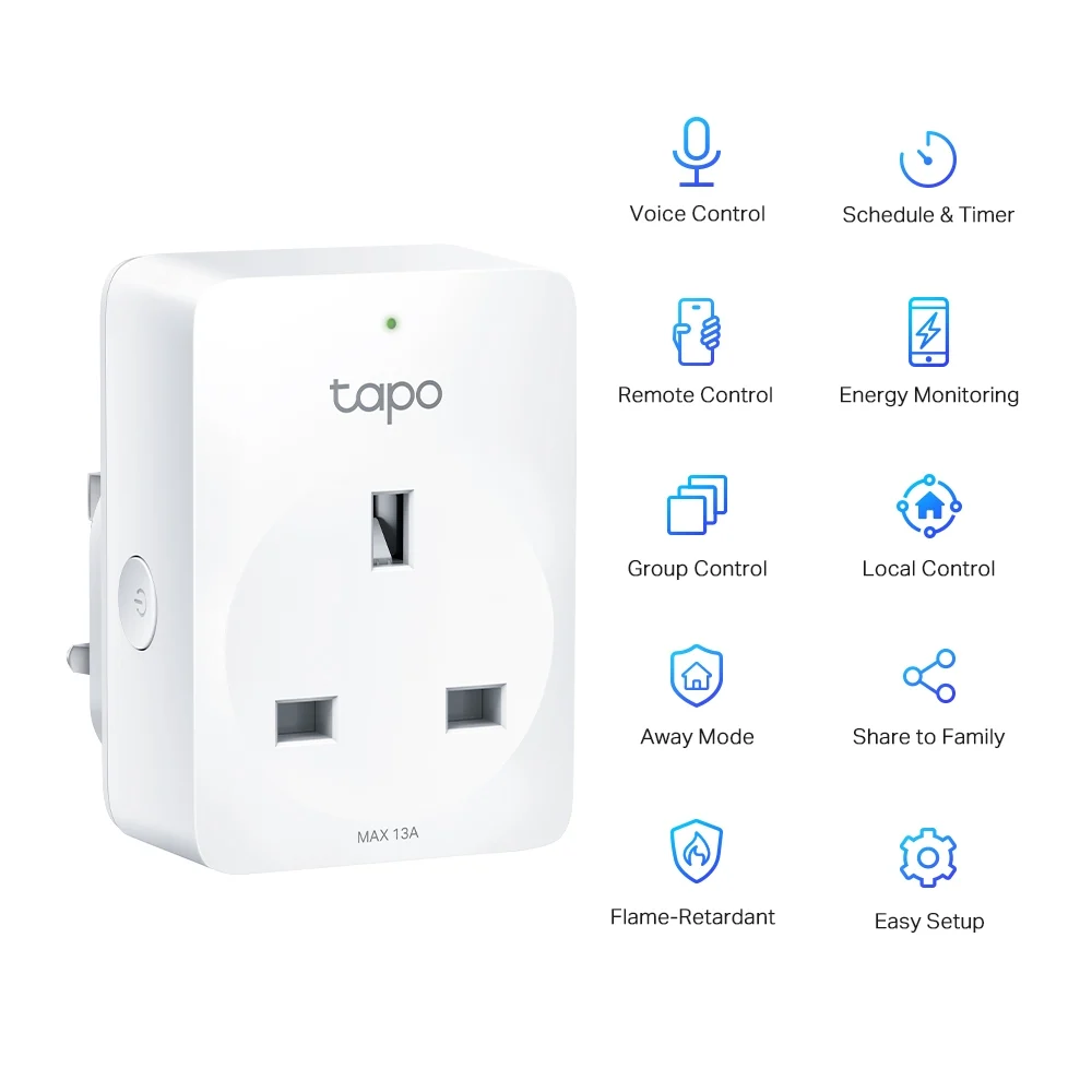 TP-Link Tapo Mini Smart Wi-Fi Socket, Energy Monitoring - Image 2