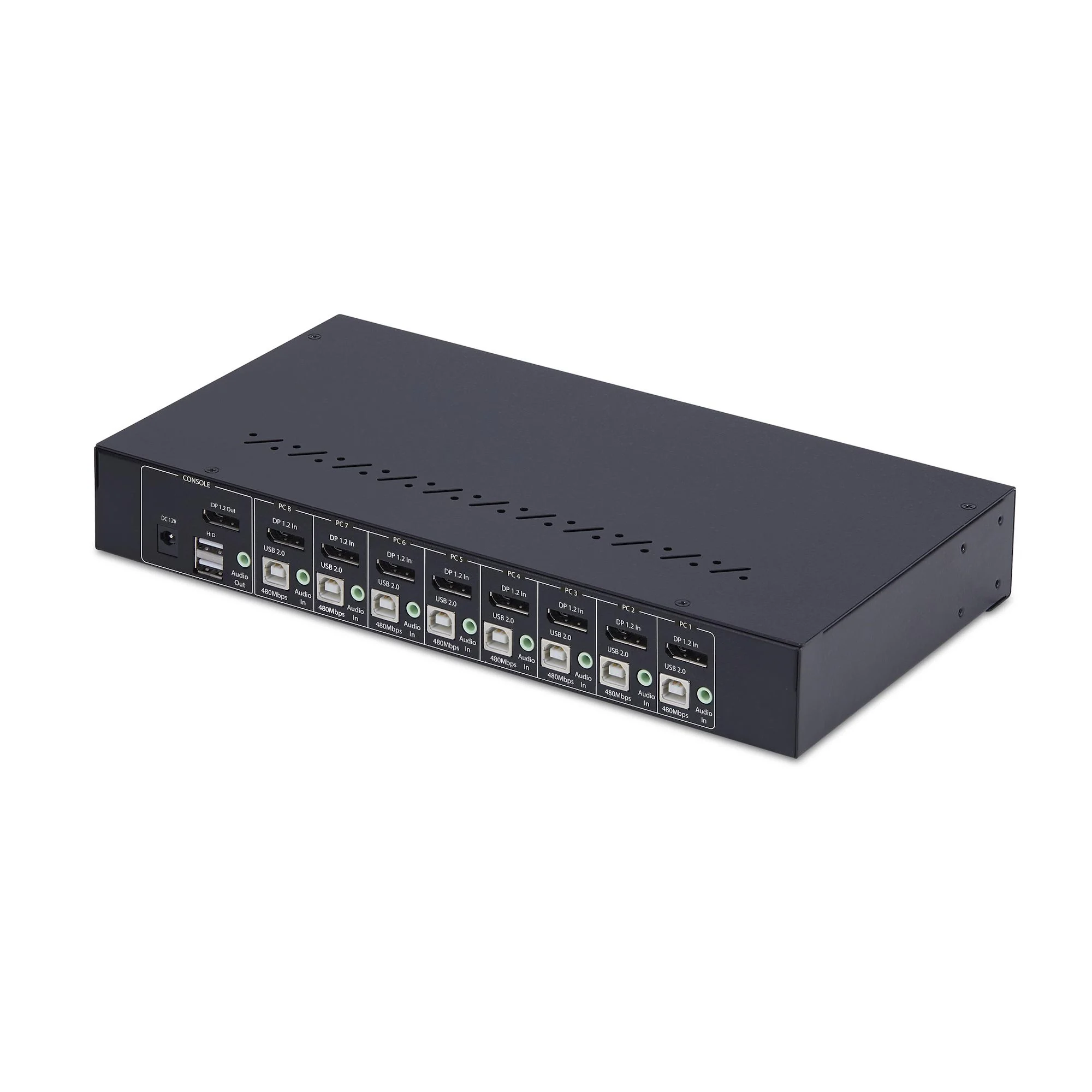 StarTech.com 8-Port DisplayPort KVM Switch with 1U Rack Mount Kit, 4K 60Hz DP 1.2, Push-Button & Hotkey Switching, 4-Por - Image 2