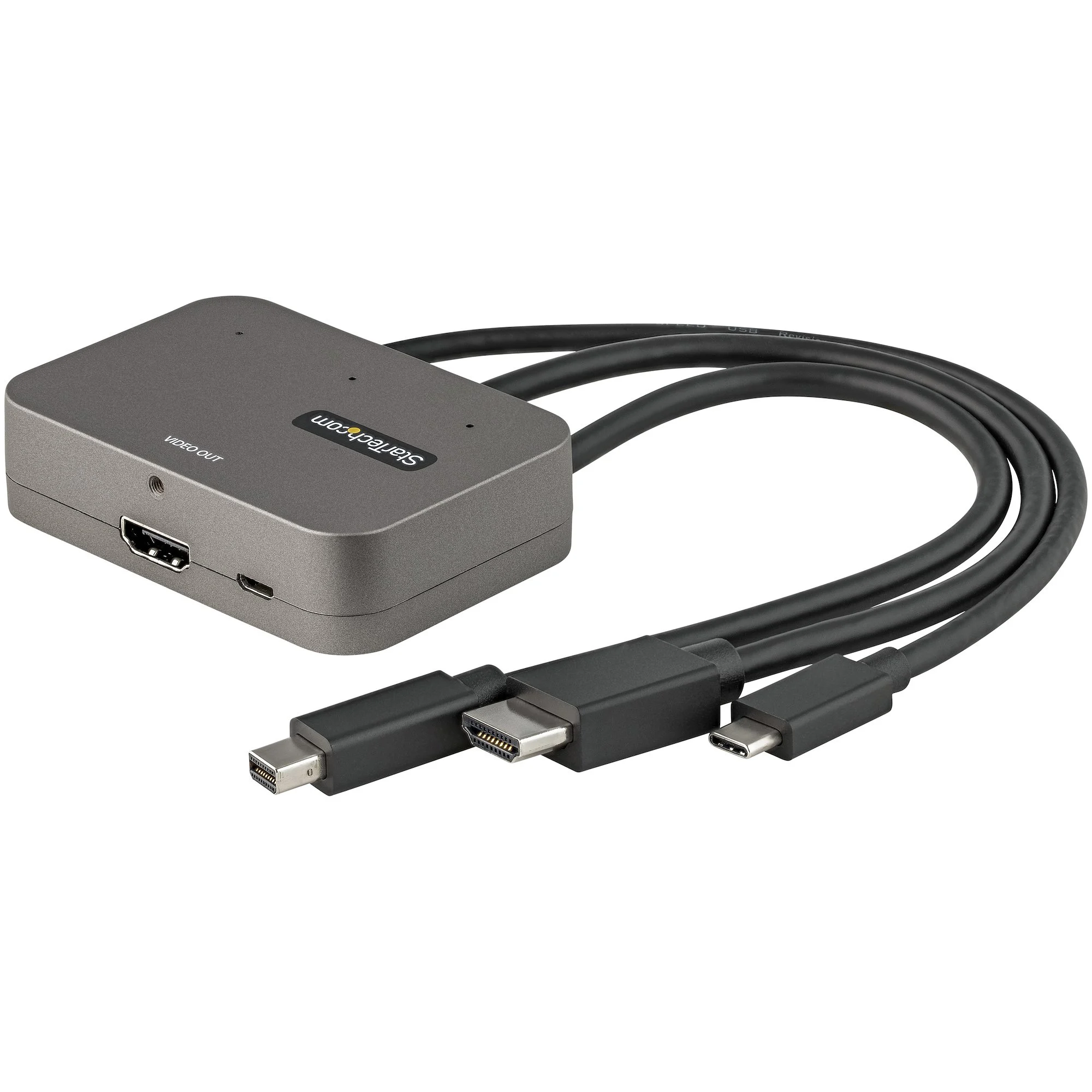 StarTech.com 3-in-1 Multiport to HDMI Adapter - 4K 60Hz USB-C, HDMI or Mini DisplayPort to HDMI Converter for Conference