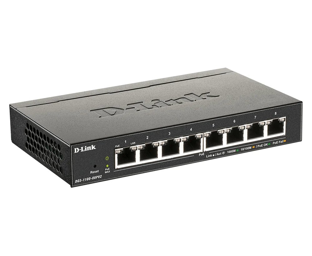 D-Link DGS-1100-08PV2/B network switch Managed L2/L3 Gigabit Ethernet (10/100/1000) Power over Ethernet (PoE) Black - Image 2