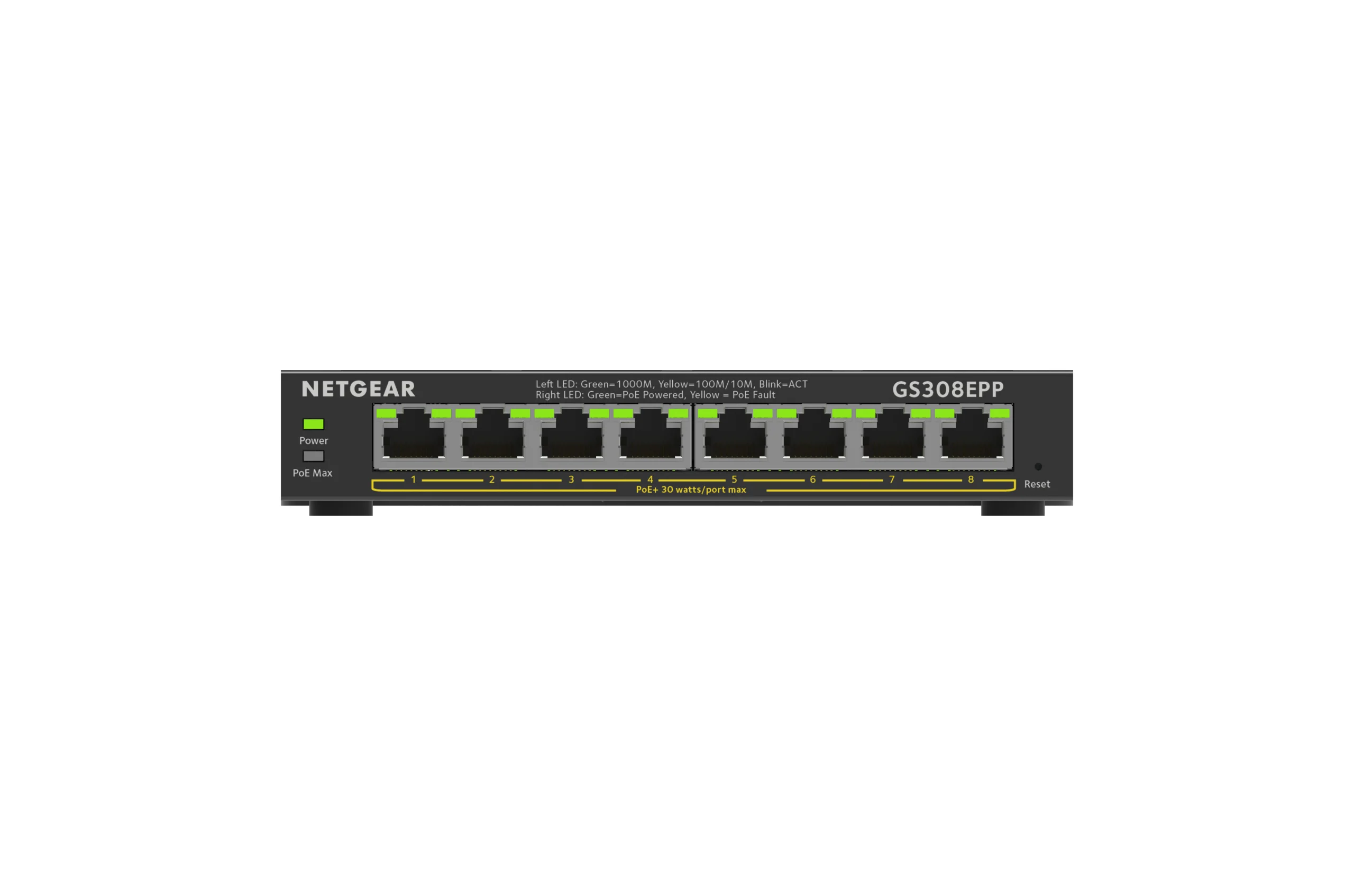NETGEAR GS308EPP Managed L2/L3 Gigabit Ethernet (10/100/1000) Power over Ethernet (PoE) Black - Image 2