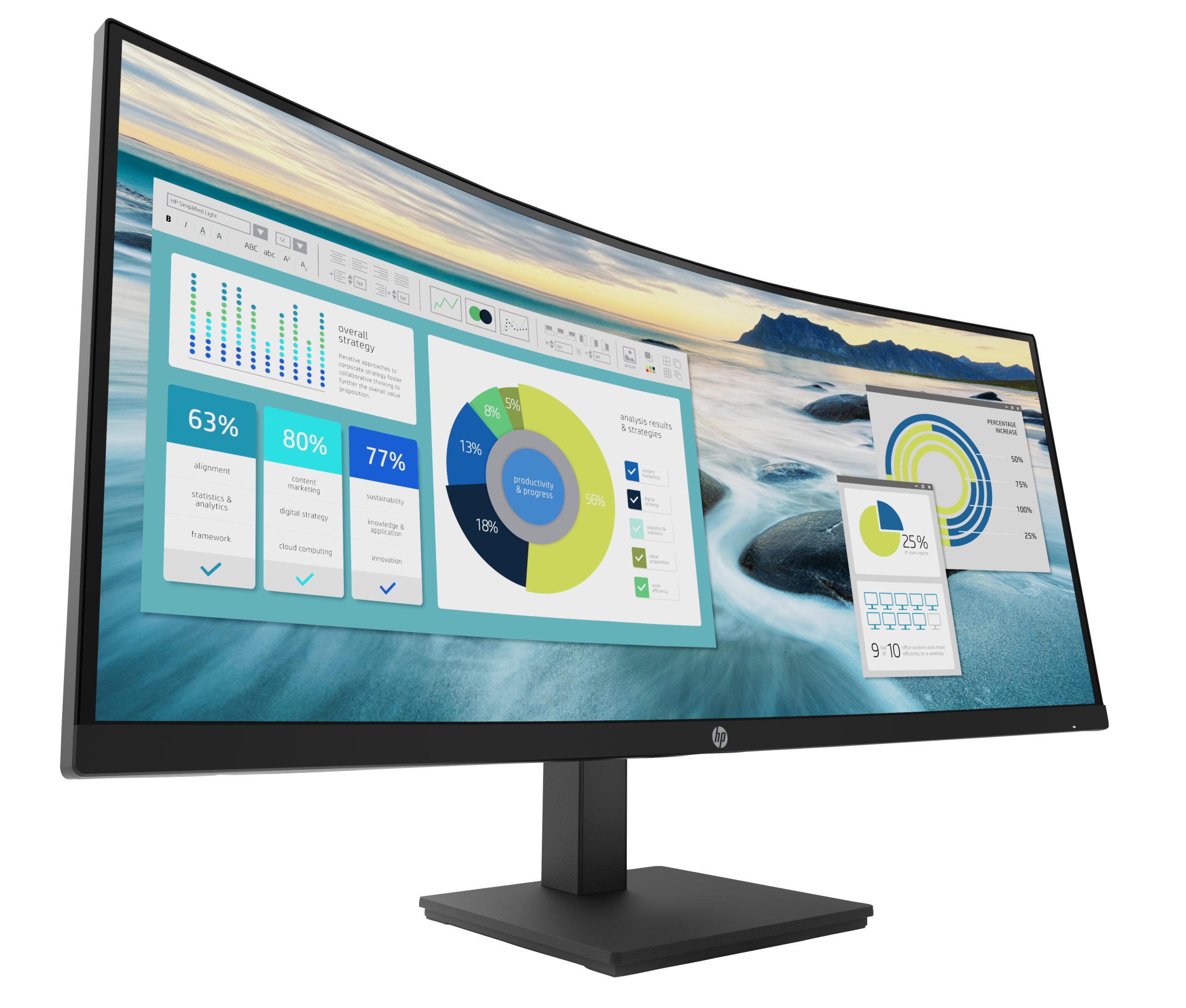 HP P34hc G4 WQHD USB-C Curved Monitor - Image 2