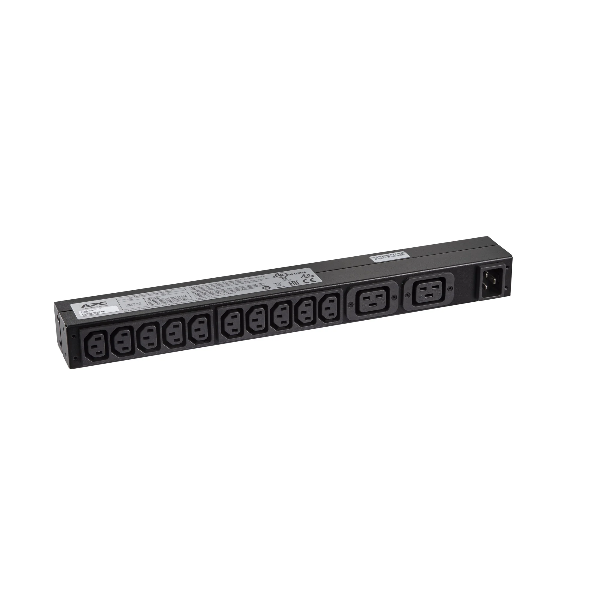 APC RACK PDU BASIC 1 U 16A 230V power distribution unit (PDU) 12 AC outlet(s) 0U/1U Black - Image 2