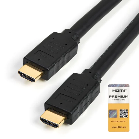 StarTech.com 15ft (5m) Premium Certified HDMI 2.0 Cable with Ethernet - High Speed Ultra HD 4K 60Hz HDMI Cable HDR10 - L