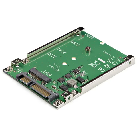 StarTech.com M.2 SATA SSD to 2.5in SATA Adapter, M.2 NGFF to SATA Converter, Open-Frame Bracket, 7mm High, M2 Hard Drive