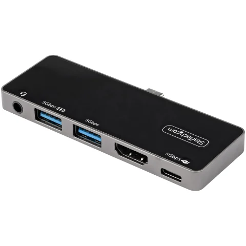 StarTech.com USB C Multiport Adapter - USB-C to 4K 60Hz HDMI 2.0, 100W Power Delivery Pass-Through Charging, 3-Port USB