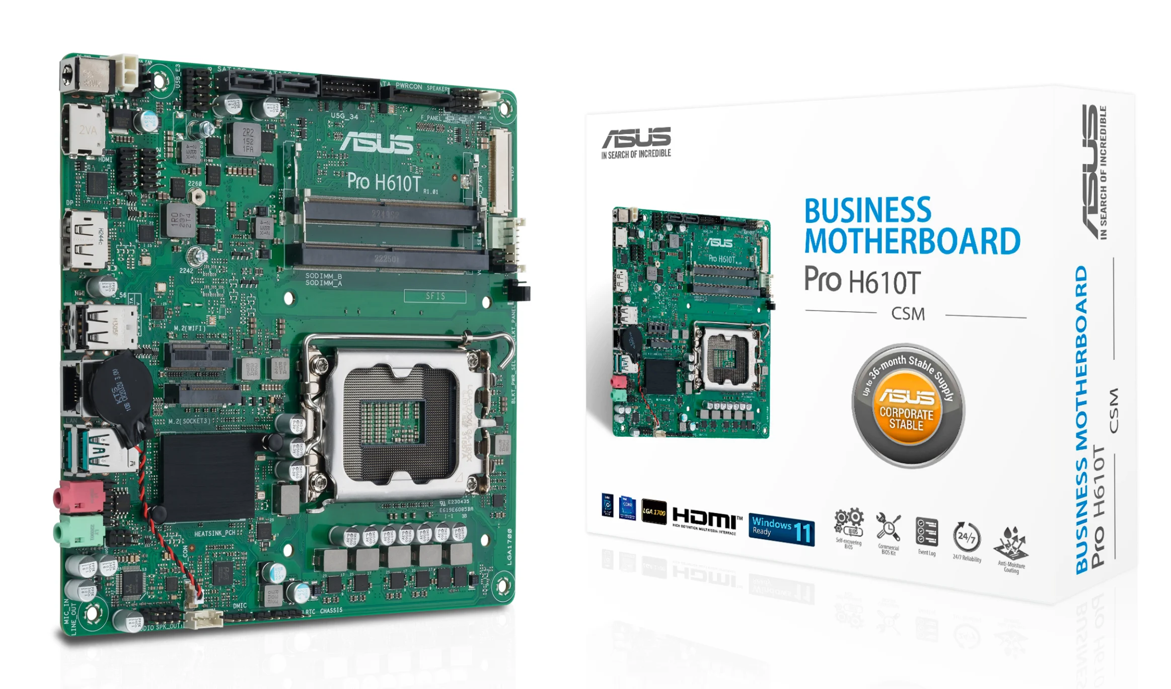 ASUS PRO H610T-CSM Intel H610 LGA 1700 Thin Mini ITX